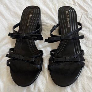 BCBGeneration Sarina Black Bow Heeled Sandals